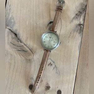 Fossil Bridgette Women’s Watch, leather & stainless steel